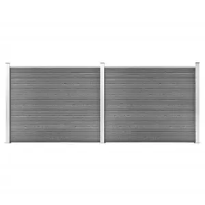 Comparateur de prix : vidaXL Ensemble de panneau de clôture WPC 353x146 cm Gris