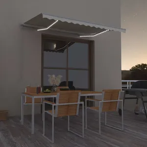 Comparateur de prix : vidaXL Auvent manuel rétractable avec LED 350x250 cm Crème