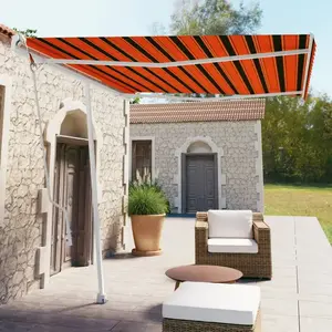 vidaXL Auvent automatique sur pied 300x250 cm Orange/marron pas cher