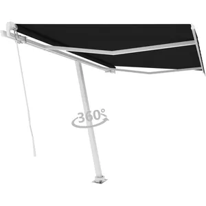 vidaXL Auvent manuel rétractable sur pied 350x250 cm Anthracite pas cher