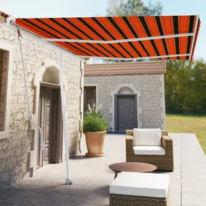 vidaXL Auvent automatique sur pied 350x250 cm Orange/marron pas cher