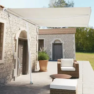 vidaXL Auvent automatique sur pied 350x250 cm Crème pas cher