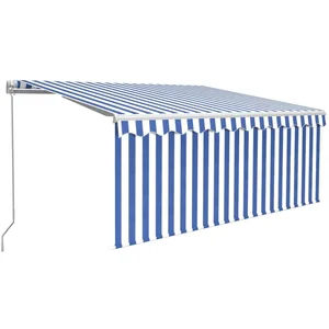 Comparateur de prix : vidaXL Auvent manuel rétractable avec store 3x2,5 m Bleu et blanc