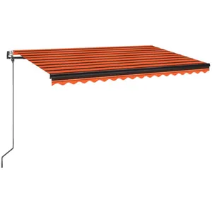 vidaXL Auvent rétractable automatique 450x350 cm Orange et marron pas cher