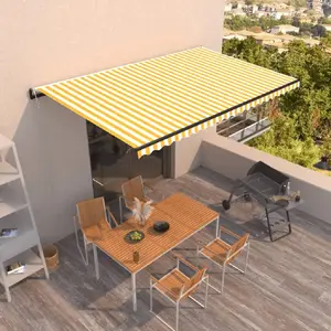 Comparateur de prix : vidaXL Auvent rétractable automatique 500x350 cm Jaune et blanc