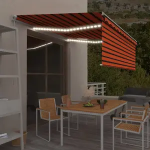 Comparateur de prix : vidaXL Auvent Manuel LED 4,5x3 m Orange/Marron