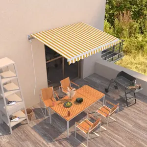 Comparateur de prix : vidaXL Auvent rétractable automatique 300x250 cm Jaune et blanc