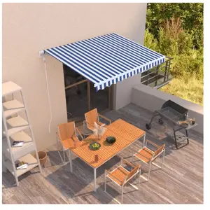 Comparateur de prix : vidaXL Auvent rétractable automatique 300x250 cm Bleu et blanc