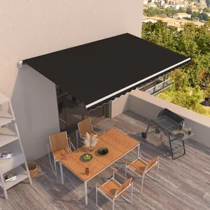 vidaXL Auvent manuel rétractable 500x350 cm Anthracite pas cher