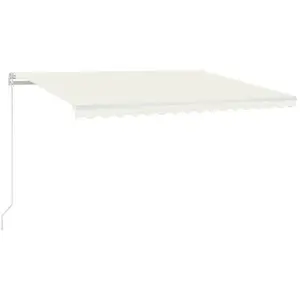 Comparateur de prix : vidaXL Auvent manuel rétractable avec LED 400x350 cm Crème