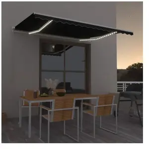Comparateur de prix : vidaXL Auvent manuel rétractable avec LED 400x350 cm Anthracite