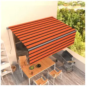 Comparateur de prix : vidaXL Auvent manuel rétractable avec store 4x3 m Orange et marron