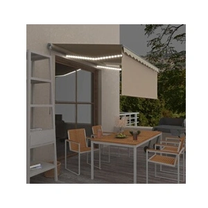 Comparateur de prix : vidaXL Auvent manuel rétractable avec store et LED 3x2,5 m Crème