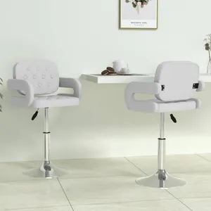 Comparateur de prix : vidaXL Chaises pivotantes à manger lot de 2 blanc similicuir