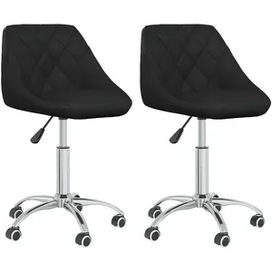vidaXL Chaises à manger pivotantes lot de 2 noir similicuir pas cher