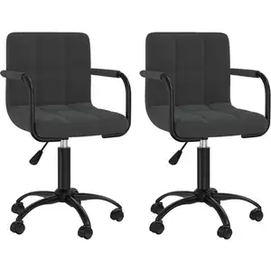 Comparateur de prix : vidaXL Chaises pivotantes à manger lot de 2 noir velours