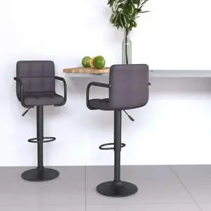 vidaXL Tabourets de bar 2 pcs Taupe Tissu pas cher