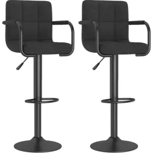 Vidaxl - Tabourets de bar lot de 2 noir tissu Noir pas cher