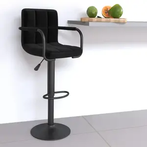 vidaXL Tabouret de bar Noir Tissu pas cher