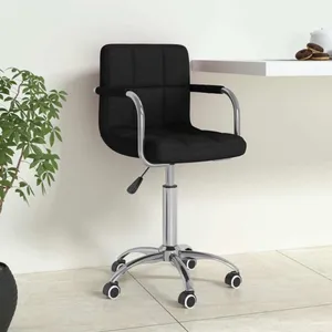 Chaise pivotante de bureau Noir Tissu vidaXL pas cher