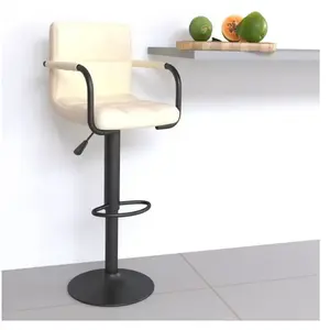 vidaXL Tabouret de bar Crème Tissu pas cher