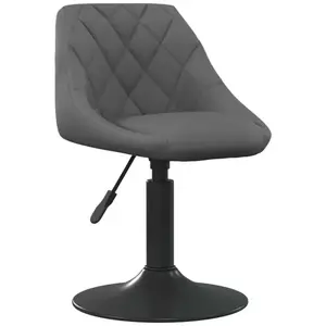 vidaXL Tabouret de bar Gris foncé Velours pas cher