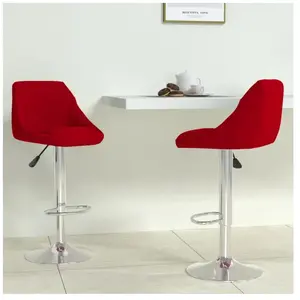 vidaXL Tabourets de bar lot de 2 rouge bordeaux velours pas cher