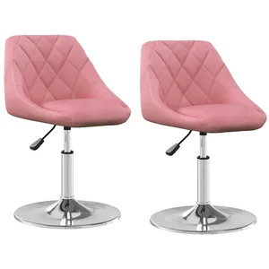 vidaXL Vidaxl Chaises Pivotantes À Manger Lot De 2 Rose Velours pas cher