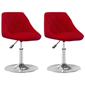 Non communiqué vidaXL Chaises à dîner pivotantes 2 pcs Rouge bordeaux Velours pas cher