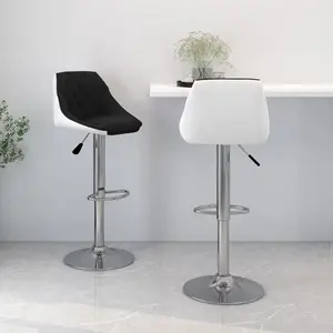 vidaXL Tabourets de bar lot de 2 noir et blanc similicuir pas cher