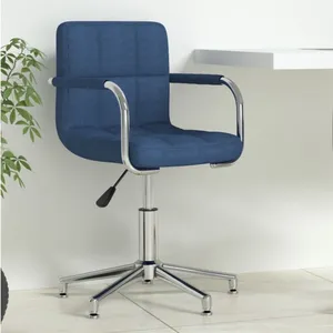 vidaXL Vidaxl Chaise Pivotante De Bureau Bleu Tissu pas cher