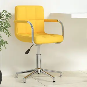 vidaXL Vidaxl Chaise Pivotante De Bureau Jaune Moutarde Tissu pas cher
