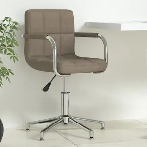Comparateur de prix : vidaXL Vidaxl Chaise Pivotante De Bureau Taupe Tissu
