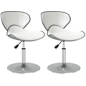 vidaXL Vidaxl Chaises À Manger Lot De 2 Blanc Similicuir pas cher