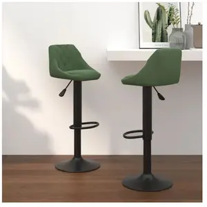 vidaXL Tabourets de bar lot de 2 vert foncé velours pas cher