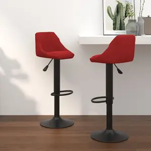 vidaXL Tabourets de bar lot de 2 rouge bordeaux velours pas cher