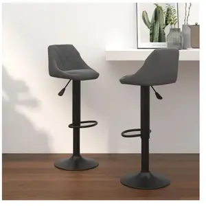 Comparateur de prix : vidaXL Tabourets de bar lot de 2 gris foncé velours