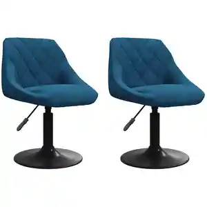Comparateur de prix : VIDAXL Chaises pivotantes à dîner 2 pcs Bleu Velours