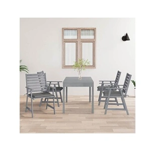 vidaXL Chaises à manger d'extérieur et coussins lot de 4 Acacia massif pas cher