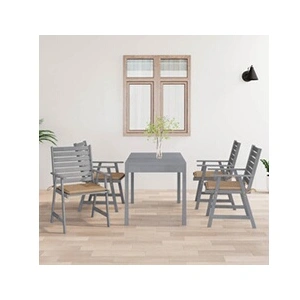 vidaXL Chaises à manger d'extérieur et coussins lot de 4 Acacia massif pas cher
