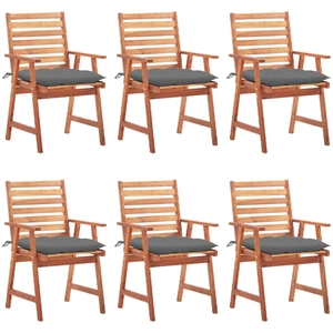 vidaXL Chaises à dîner d'extérieur 8 pcs avec coussins Acacia massif pas cher