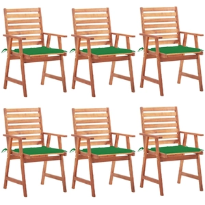 vidaXL Chaises à dîner d'extérieur 8 pcs avec coussins Acacia massif pas cher