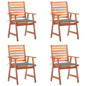 vidaXL Chaises à dîner d'extérieur 6 pcs avec coussins Acacia massif pas cher