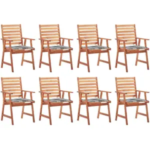 vidaXL Chaises à dîner d'extérieur 8 pcs avec coussins Acacia massif pas cher