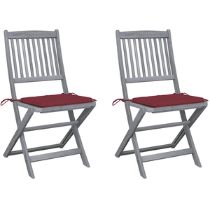 vidaXL Chaises pliables d'extérieur 8 pcs avec coussins Bois d'acacia pas cher