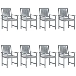Comparateur de prix : vidaXL Chaises de jardin avec coussins 8 pcs Bois d'acacia solide Gris