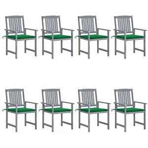 Comparateur de prix : vidaXL Chaises de jardin et coussins lot de 8 Bois acacia solide Gris