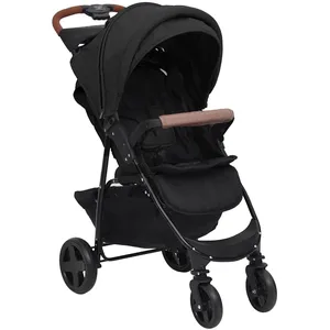 vidaXL Poussette pour bébé 2-en-1 Anthracite Acier