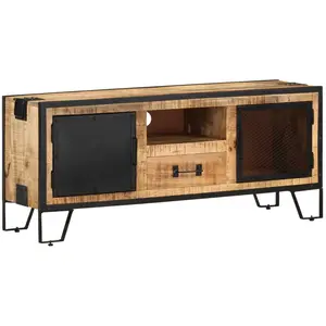 Comparateur de prix : vidaXL Meuble TV 110x31x46 cm Bois de manguier brut