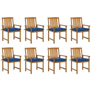 vidaXL Chaises de jardin avec coussins 8 pcs Bois d'acacia solide pas cher